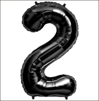 Black numbers 90cm. Hej Balloons