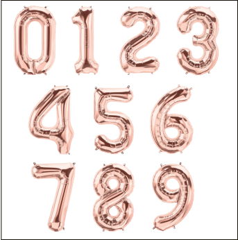 Rose Gold numbers 90cm.