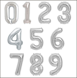 Silver numbers 90cm.