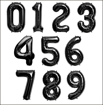 Black numbers 90cm.