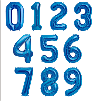 Blue numbers 90cm.