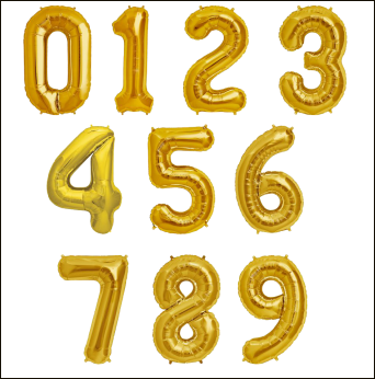 Gold numbers 90cm.