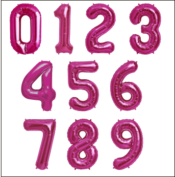 Pink numbers 90 cm.