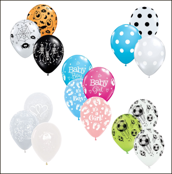 Balloons with numbers discount printed on them