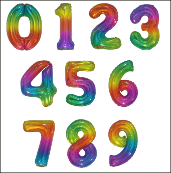 Rainbow numbers 90cm.